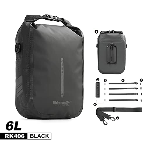 Rhinowalk Bike Front Fork Bag Waterproof Bike Pannier Bag Saddle Bag Shoulder Bag 6L for E-Scooter Mountain Bike Accessories