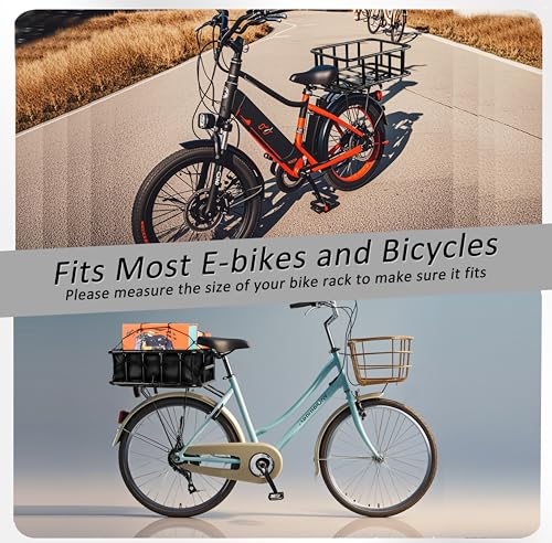 SAMRELAX Large Rear Bike Basket with Waterproof Cover