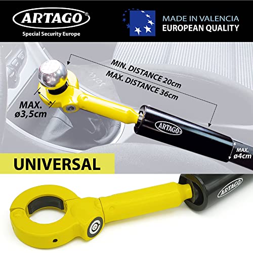 Artago 862A/B Car Handbrake Lock, More Adaptable Thread Adjustment, High Security with Anti-Drill Ball, Compact, Car Anti Theft Brake Gear Shift Knobs Handbrake Lock for Vehicle Van Camper