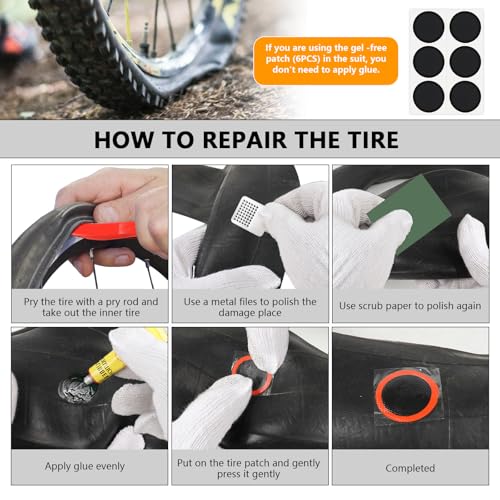 Smelish 80pcs Bike Tire Repair Kit, Self-Adhesive Bike Tire Patch Kit