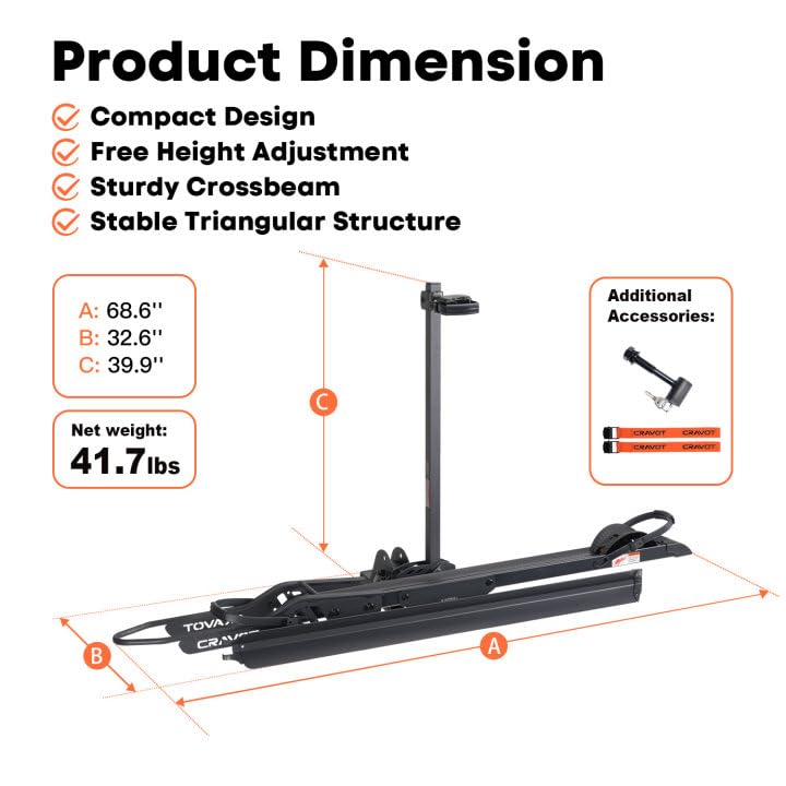 Heavy-Duty Foldable E-Bike Hitch Rack for 2-Inch Receivers