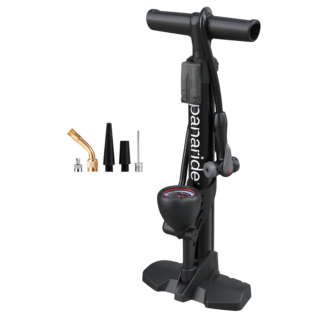 Bike Pump Floor, Advanced Bike Tire Inflator, Bicycle Hand Air Pump with Dual Presta and Schrader Valves, Handheld Pump, Suitable for Road and Mountain Bikes, Baby Stroller, Balls
