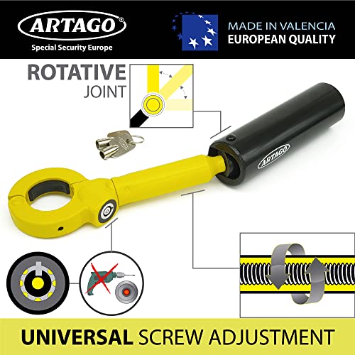 Artago 862A/B Car Handbrake Lock, More Adaptable Thread Adjustment, High Security with Anti-Drill Ball, Compact, Car Anti Theft Brake Gear Shift Knobs Handbrake Lock for Vehicle Van Camper