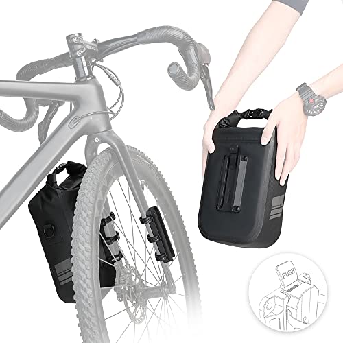 Rhinowalk Bike Front Fork Bag Waterproof Bike Pannier Bag Saddle Bag Shoulder Bag 6L for E-Scooter Mountain Bike Accessories