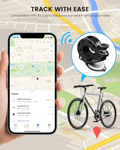 RAVEMEN Q2 AirTag-Compatible Hidden Bicycle Bell