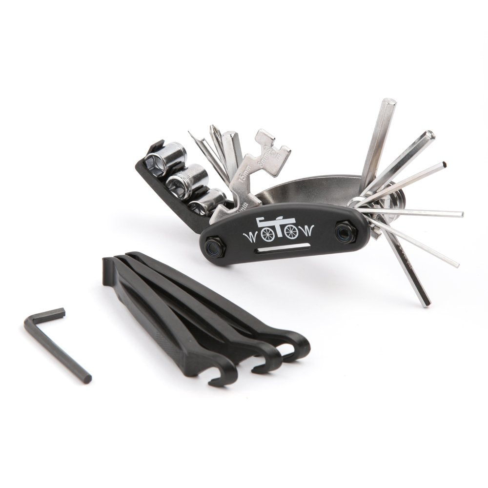 WOTOW 16-in-1 Bike Repair Multitool with Tire Levers
