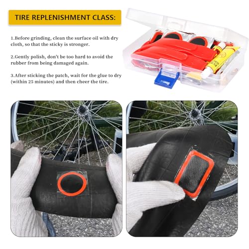 Smelish 80pcs Bike Tire Repair Kit, Self-Adhesive Bike Tire Patch Kit