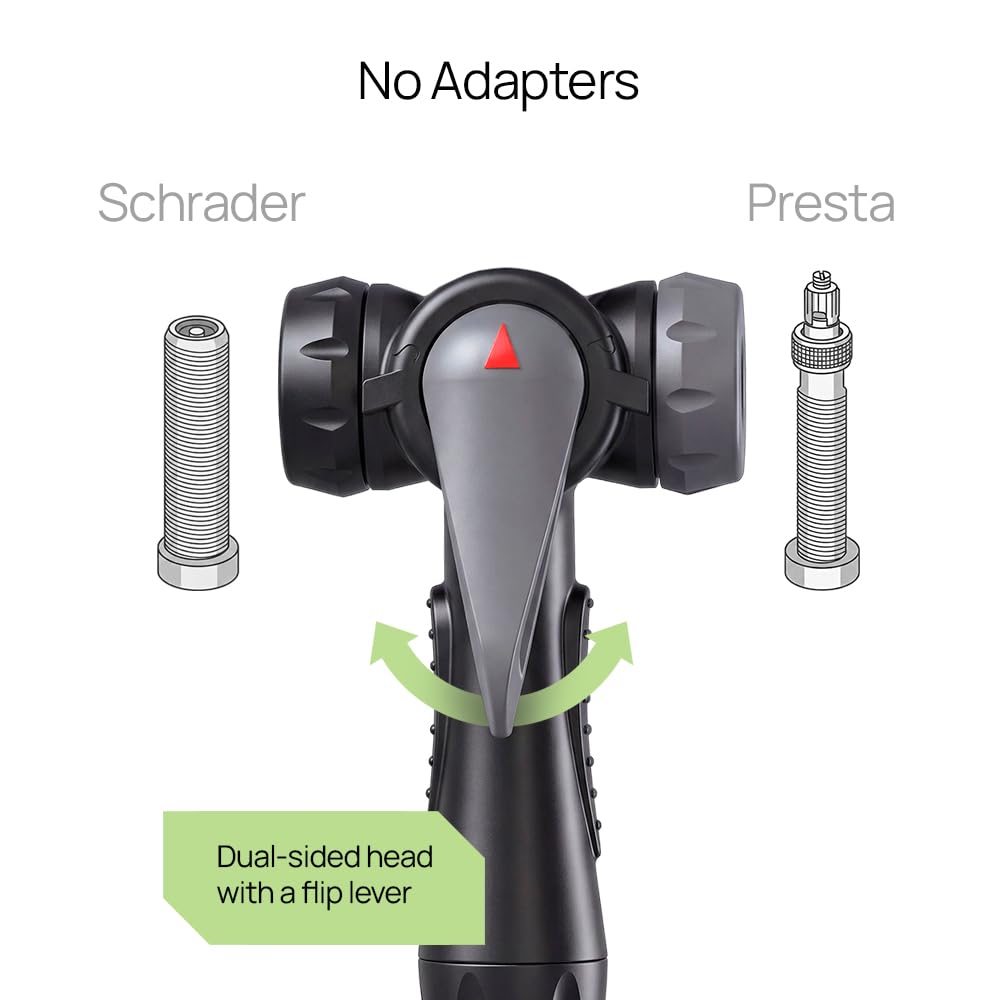 Bike Pump Floor, Advanced Bike Tire Inflator, Bicycle Hand Air Pump with Dual Presta and Schrader Valves, Handheld Pump, Suitable for Road and Mountain Bikes, Baby Stroller, Balls
