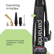 Floor Bike Pump with Presta & Schrader Valve Compatibility