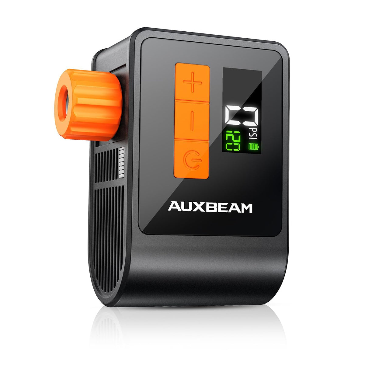 Auxbeam Tiny Bike Pump with Gauge, 120PSI Electric Bicycle Pump with Presta and Schrader Valve, Portable Air Pump for Road Bike, City, Mountain and E-Bike