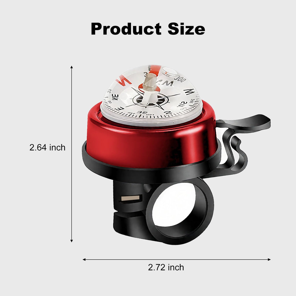 2-Pack Aluminum Alloy Compass Bike Bells for 22.2mm Handlebars