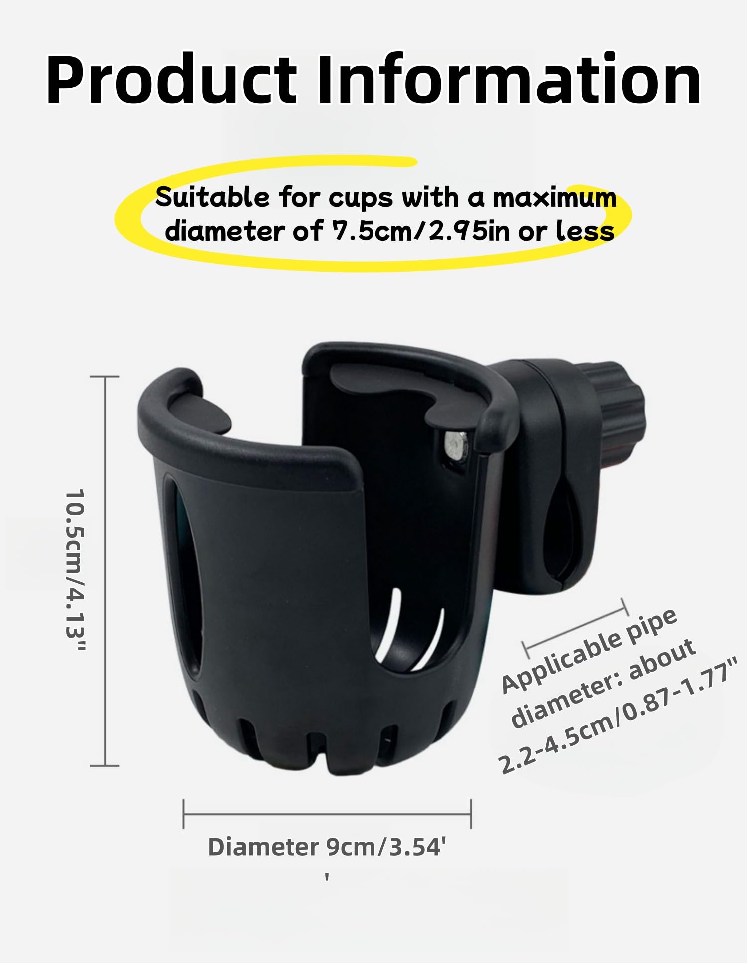 2-in-1 Water Bottle & Phone Holder for Bike - Stroller Cup Holder
