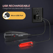 Ascher USB Rechargeable Front & Rear Bike Light Set