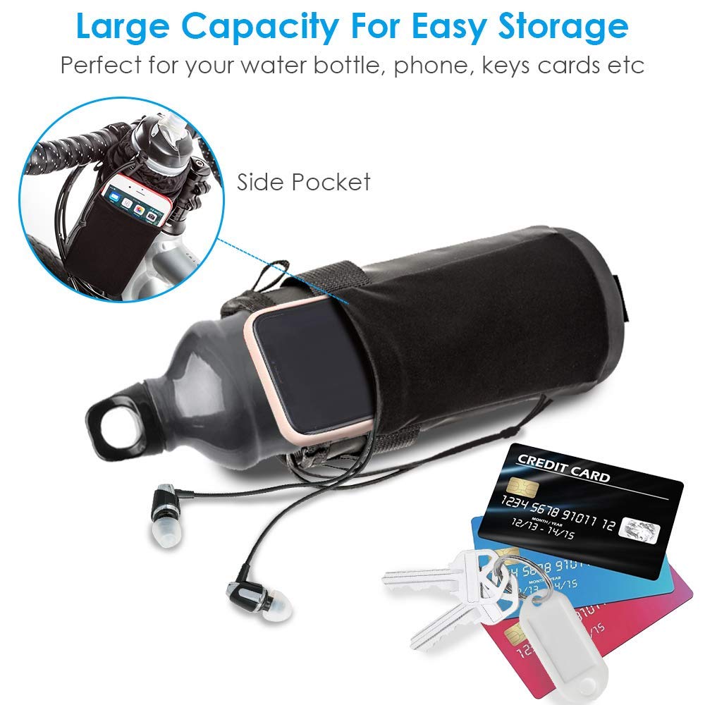 WOTOW Bike Water Bottle Holder, Insulated Bicycle Cup Holder for Handlebar