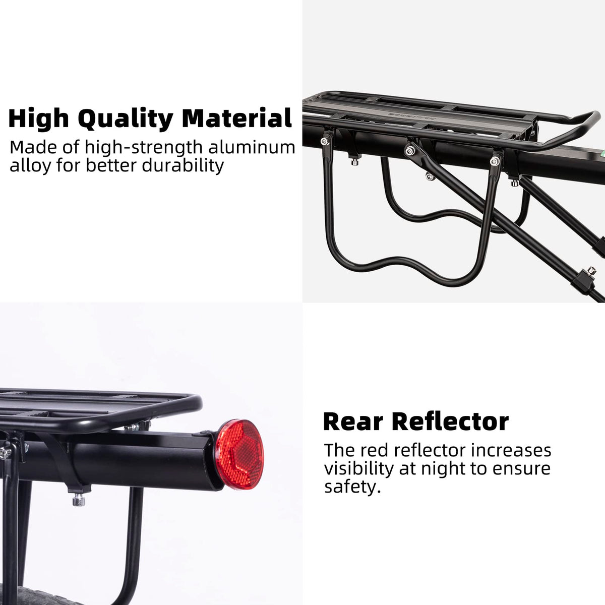 ROCKBROS Rear Bike Rack Quick Release Bike Cargo Rack for Luggage Commuting