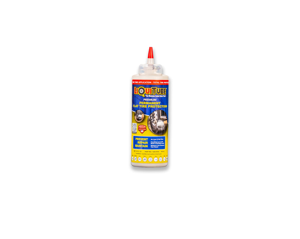 LiQuiTube Premium Heavy Duty Tire Sealant - Permanent Flat Tire Protection for Industrial and Off Road Tires - Maintain Air Pressure, Balance - Seal Punctures, Bead, Rim, Tire Weathering Leaks (16 oz)