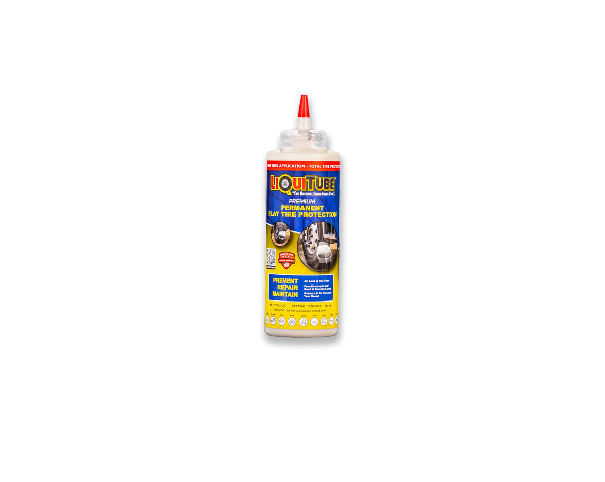 LiQuiTube Premium Heavy Duty Tire Sealant - Permanent Flat Tire Protection for Industrial and Off Road Tires - Maintain Air Pressure, Balance - Seal Punctures, Bead, Rim, Tire Weathering Leaks (16 oz)
