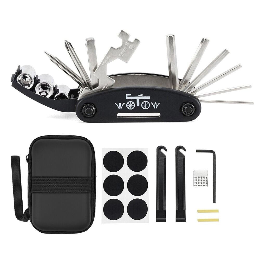 WOTOW Bike Tool Kit, Portable Repair Mountain Bicycle Multitool, 16 in 1