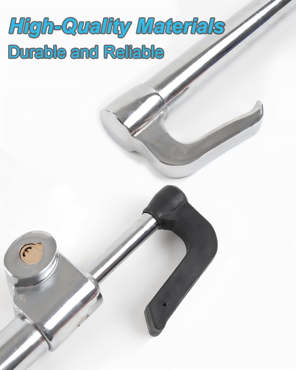 HMYMYHM Universal Anti-Theft Steering Wheel Brake Lock Telescopic Double Hook Car Clutch Pedal Lock Suitable for Car Truck SUV Truck Security Maximum 34 Inch