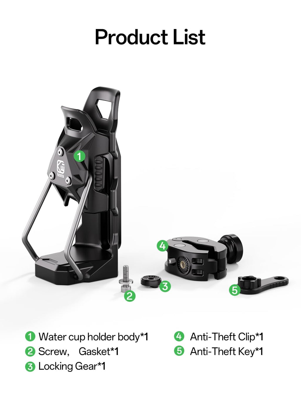 Kewig Anti-Theft Motorcycle Cup Holder, Adaptive Adjustbale Size Cup Holder