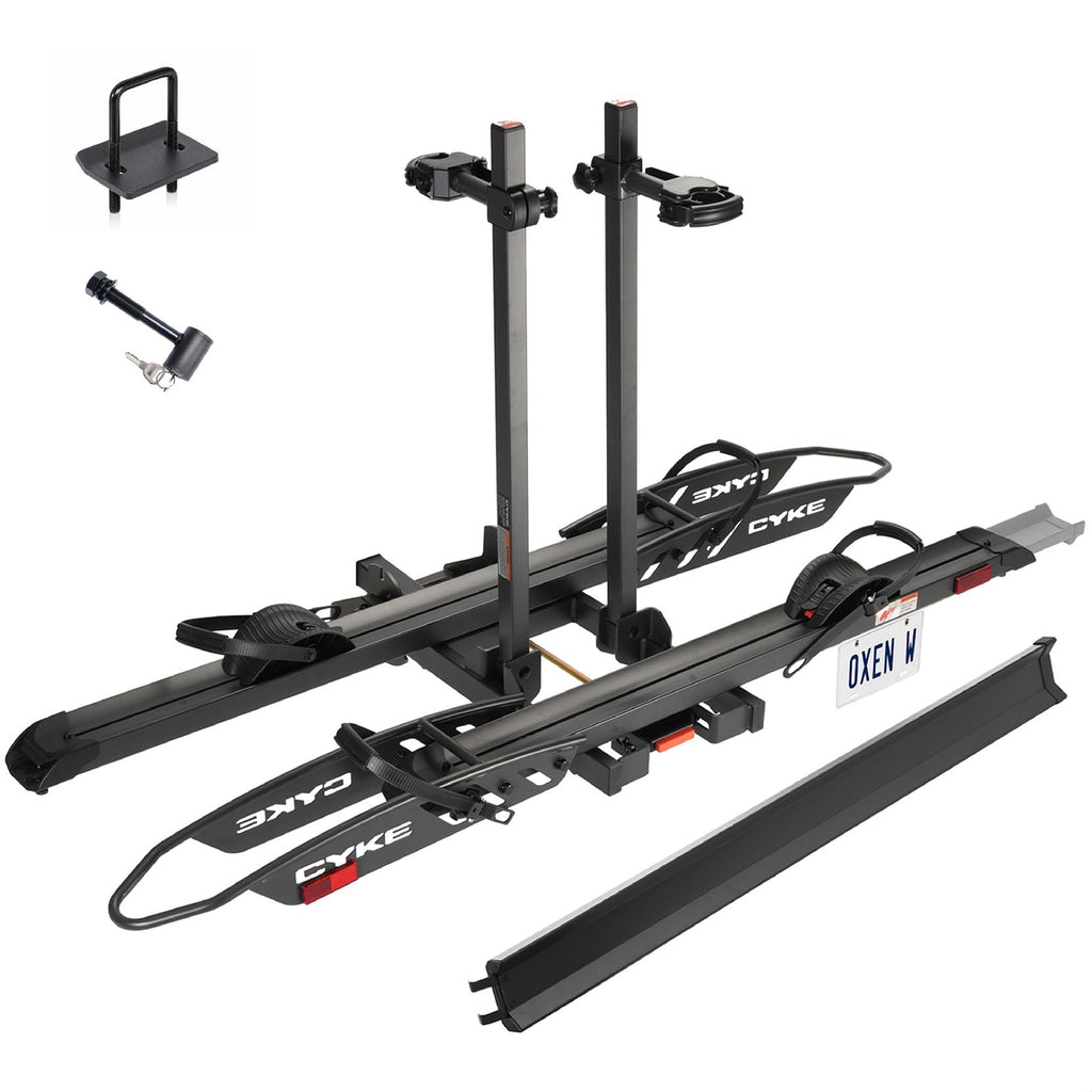 CYKE Oxen W 2-Bike E-Bike Hitch Rack with Slide-Out Ramp