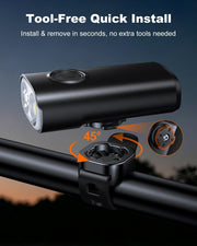 WOCBUY 1200LM Spot & Flood Beam Bike Light Set