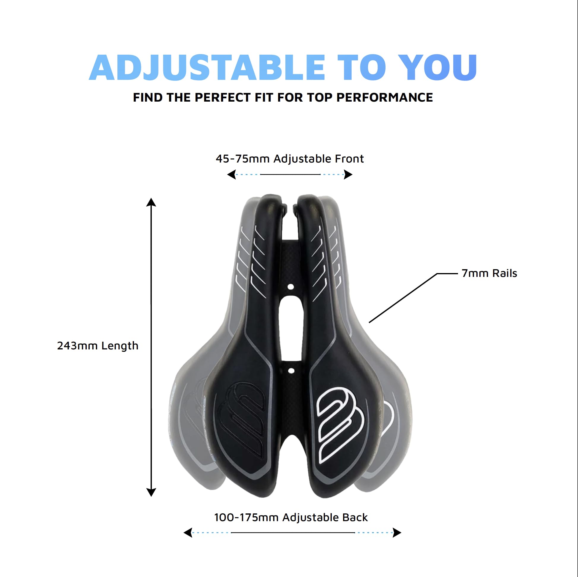 BiSaddle SRT 2.0 Adjustable Noseless Titanium Bike Saddle