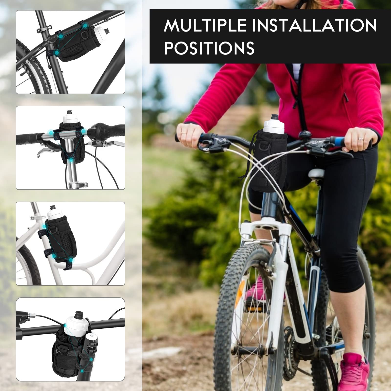 WUVOP Bike Cup Holder, Bicycle Water Bottle Holder for Bike Handlebar