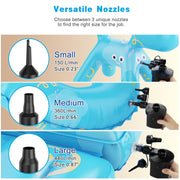 Portable Quick-Fill Electric Air Pump with 3 Nozzles