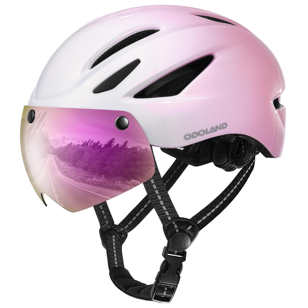 Odoland Adult Bike Helmet with Magnetic Sun Visor for Men Women for Cycling