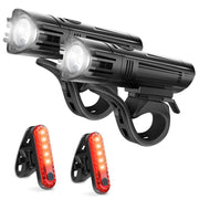 Ascher USB Rechargeable Front & Rear Bike Light Set