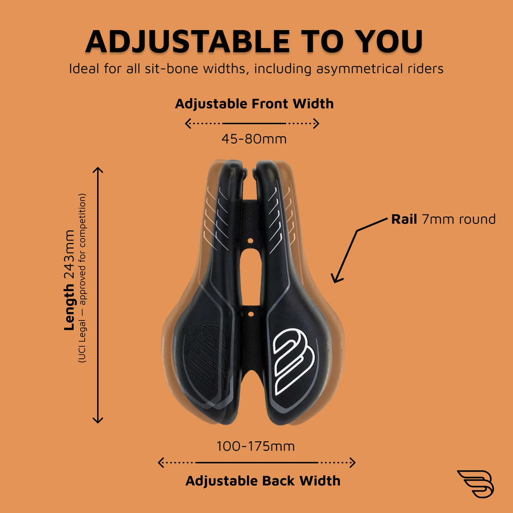 BiSaddle EXT Sprint Adjustable Split Road Bike Saddle