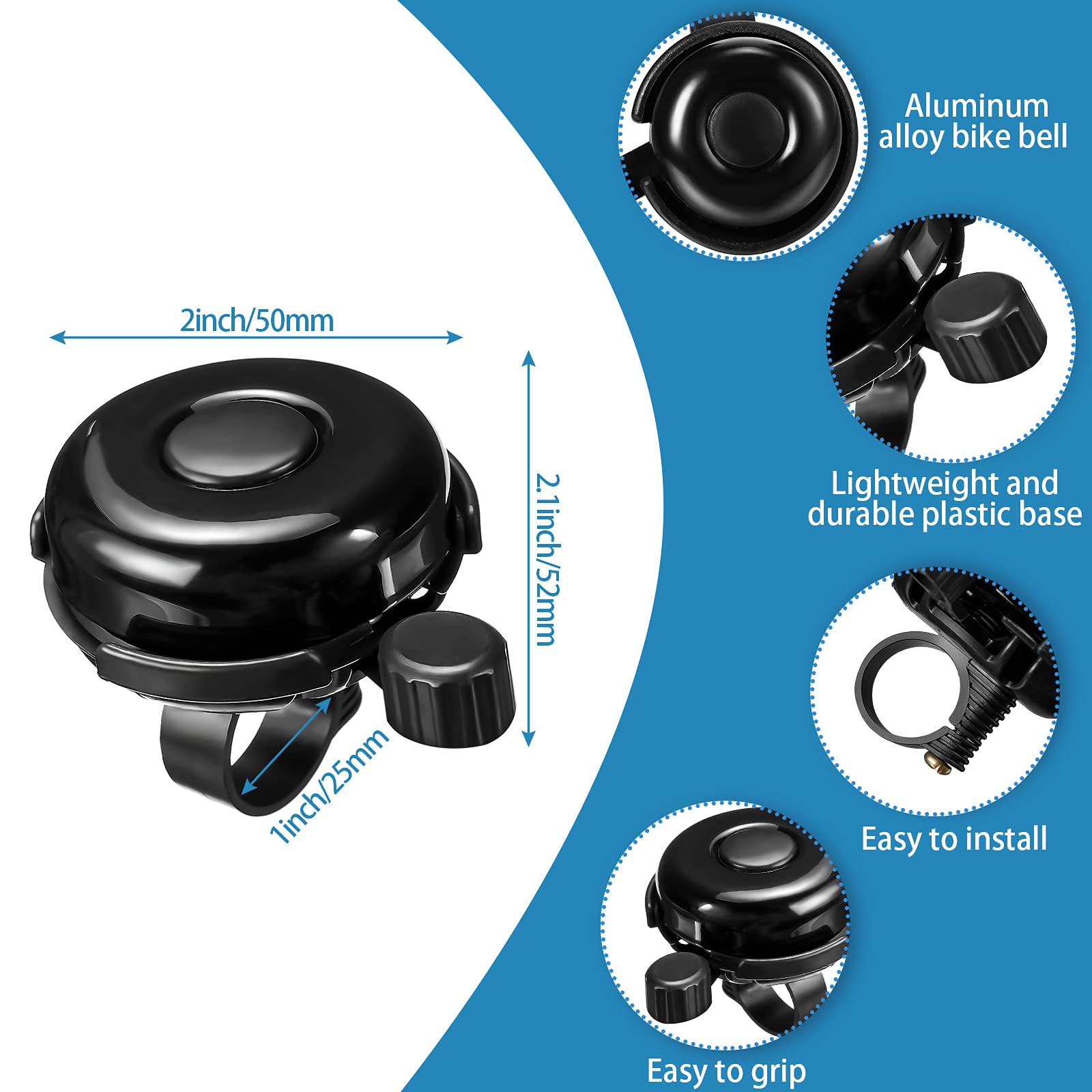 4-Piece Bike Accessory Set with Mirror, Phone Mount & Bell