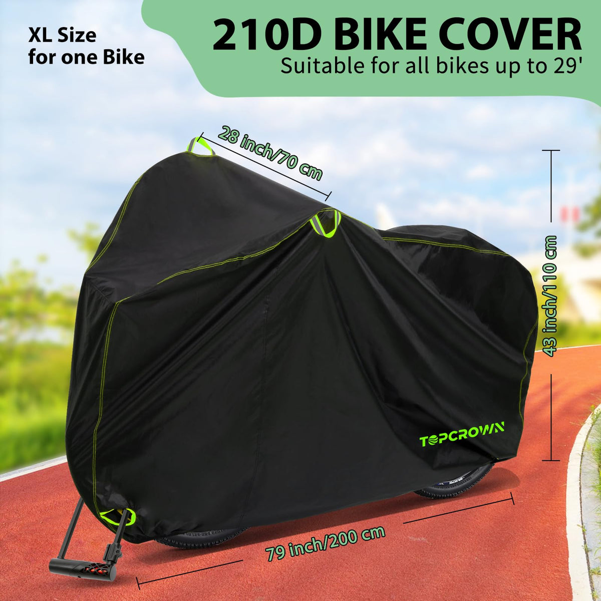 Topcrown Waterproof Outdoor Bike Cover for 1–3 Bikes