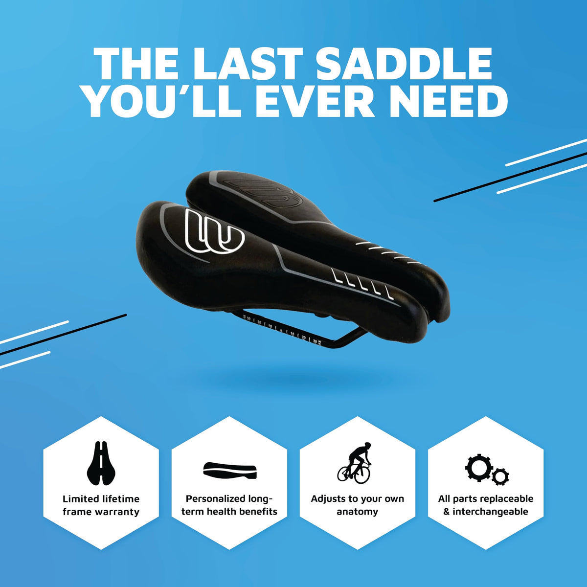 BiSaddle SRT 2.0 Adjustable Noseless Titanium Bike Saddle