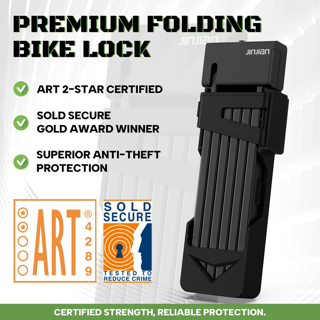 RACEDUEL Heavy-Duty Folding E-Bike Lock, Sold Secure Gold