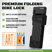 RACEDUEL Heavy-Duty Folding E-Bike Lock, Sold Secure Gold