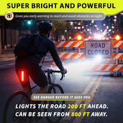 USB Rechargeable Front & Rear Bike Light Set with Bell