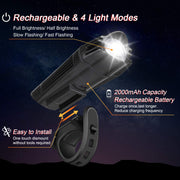 Ascher USB Rechargeable Front & Rear Bike Light Set