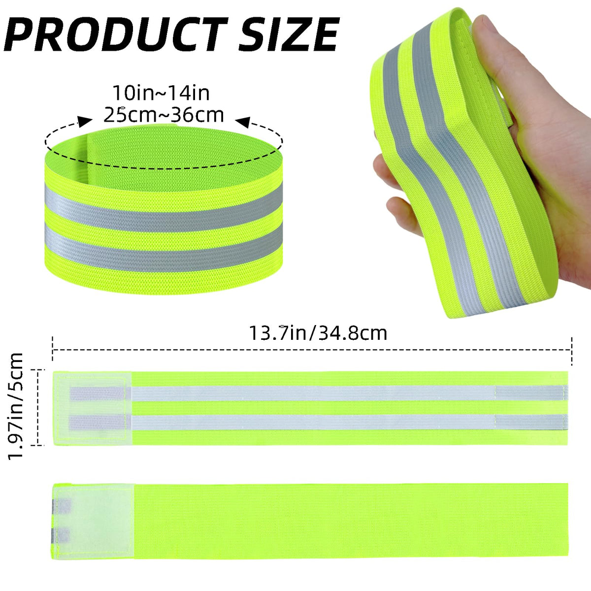 ZNBSIXP 4-Pack High-Visibility Reflective Safety Bands