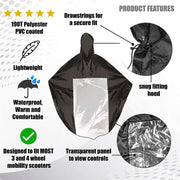 Waterproof Mobility Scooter Rain Cover with Durable Fabric