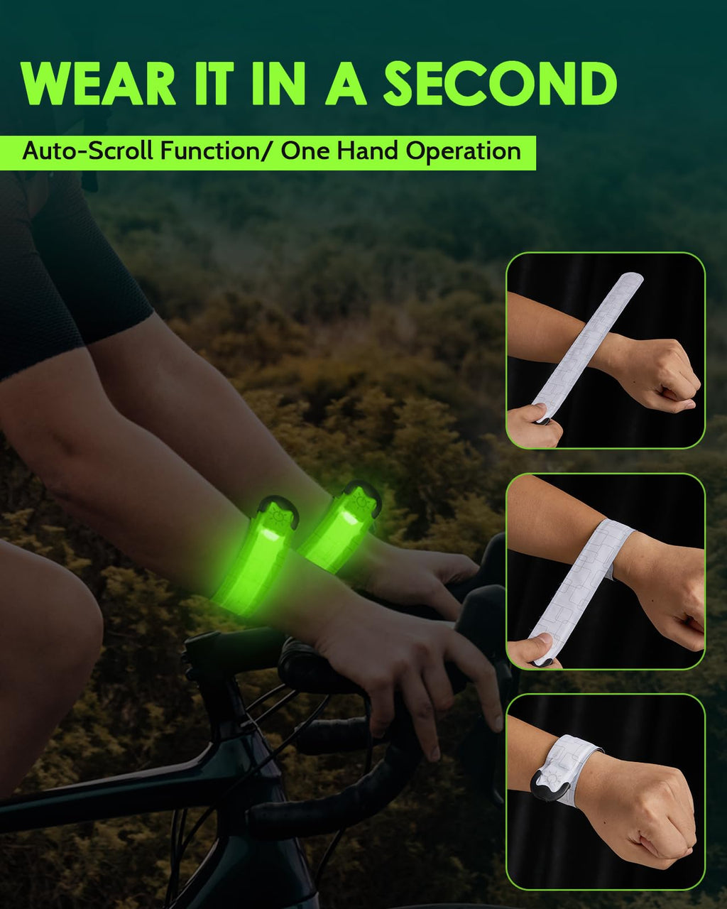 Fitense Rechargeable LED Armband 2-Pack, High Visibility Reflective Running Gear for Night Safety, 5 Colors & 3 Modes Light Up Armbands for Night Walking, Cycling, Running Gift for Women Men