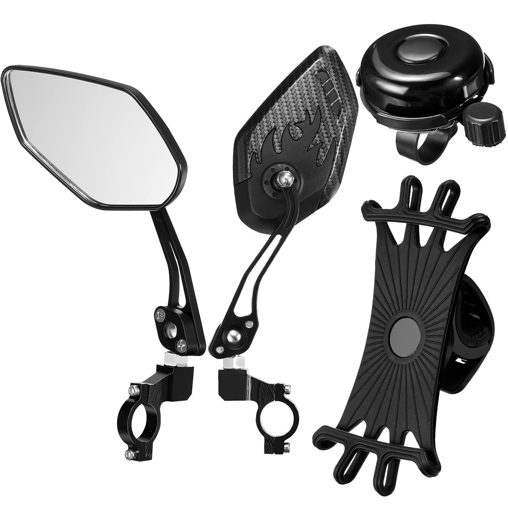 4-Piece Bike Accessory Set with Mirror, Phone Mount & Bell