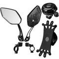 4-Piece Bike Accessory Set with Mirror, Phone Mount & Bell