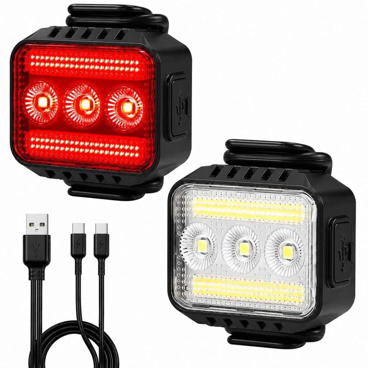 TioyFiuy Front & Rear Bike Light Set for Night Riding
