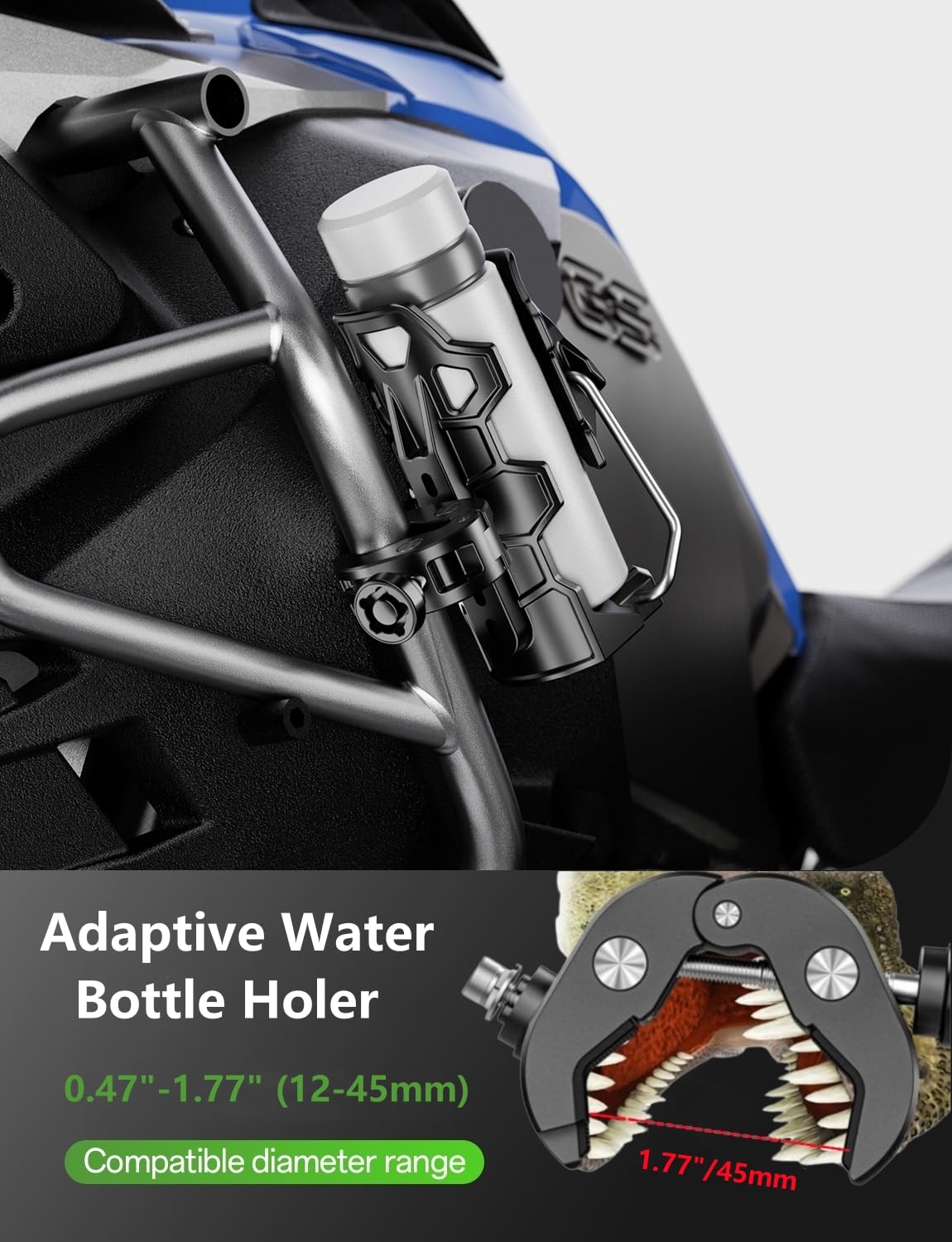 Kewig Anti-Theft Motorcycle Cup Holder, Adaptive Adjustbale Size Cup Holder