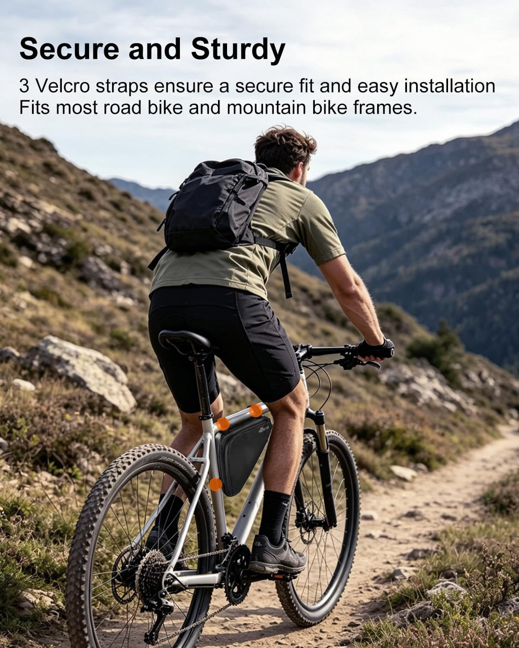 NDakter Bike Bag, Bicycle Frame Storage Bag, Water-Resistant Bike Triangle Pouch, Cycling Accessories Pack for Road Mountain Commute Bikes