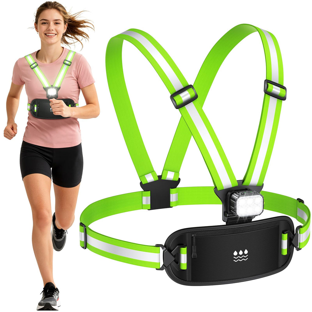 Viccux 500LM & 360° Visibility Running Lights for Runners with Waist Pack