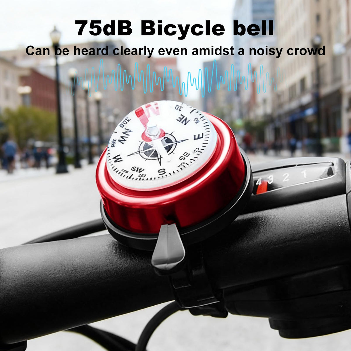 2-Pack Aluminum Alloy Compass Bike Bells for 22.2mm Handlebars
