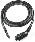 MARQUE Straight Combination Bike Lock Cable - 3/8 inch (5FT, 10FT, 15FT, 25FT) Resettable Combination Lock, Anti-Theft Security Cable for Bicycles, Kayaks, Paddle Boards and Outdoor Gear